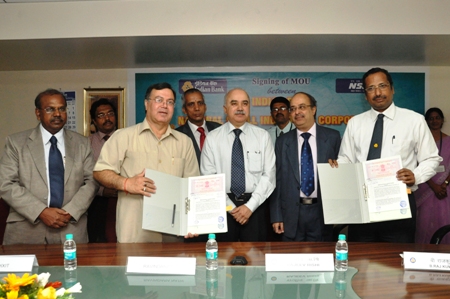 NSIC signed MOU with Indian Bank on 21.09.2012 at Chennai. Under this initiative, NSIC aims to facilitate MSMEs for availing seamless credit flow from the Bank. This service is provided by NSIC without any charge from MSMEs. The MOU was signed by Sh. Ravindra Nath Director (Finance) of NSIC and Sh. P. Arivanandam (General Manager) of Indian Bank.