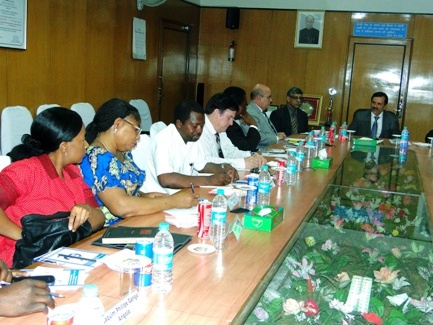 A delegation led by His Excellency Mr.Jose Maria Morais ,High Commissioner, , Republic of Mozambique  visited NSIC to discuss various areas of development cooperation between India and South African Development Community (SADC) members and to know about self-employment opportunities through Incubation program of NSIC in the country. The delegation was briefed by Dr. H.P. Kumar, CMD, NSIC and other officials about the program. The SADC Committee of Ambassadors expressed their keen interest in the Incubation Centres set up by NSIC for self employment creation. 
