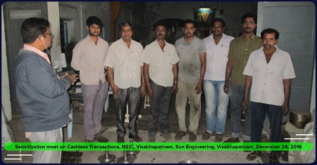 The officials explained about opening of bank accounts, obtaining ATM/debit cards, using the cards for payment at various commercial establishments, precautions to be taken regarding the PIN, safety and advantages over carrying cash. They were also informed about other methods available for cashless payments.