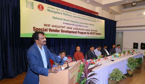 NSIC, Branch Office, Peenya, Bangalore organized SPECIAL VENDOR DEVELOPMENT PROGRAM (SVDP) FOR SC/STs jointly with Mangalore Refinery & Pertrochemicals Limited (a subsidiary of ONGC Limited) at Mangalore on 31st August 2017 in association with MSME-DI & DICCI. Around 85 SC/STs participated in the event.
Event was inaugurated by Shri Ravi Kumar Peddi, Chief General Manager, NSIC, South-I and by the Director of MRPL, Mangalore.

<br/>
<a target="_blank"  href="https://www.facebook.com/NSICLTD/photos/pcb.1542709459100395/1542705412434133/?type=3&theater"><font color="#FF6600"><p align="right">Click here to view  more images.</p></font></a> 
<p align="right">
<font color="#A9A9A9" align="right">Sept 05, 2017 </font></p>