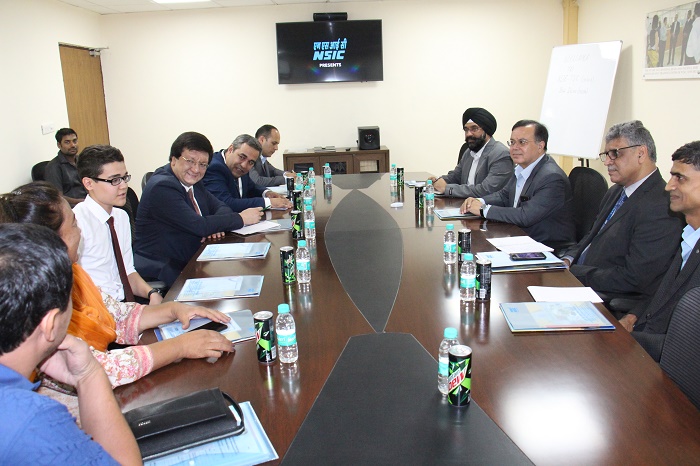 A delegation led by H.E. Salombek Khabibullaev, Deputy Governor, Andijan Region, Republic of Uzbekistan, called upon Sh. Ravindra Nath, CMD, NSIC to discuss possibilities of cooperation in MSME sector. Sh. Ravindra Nath, CMD, NSIC apprised them of NSIC’s experience of developing and promoting MSMEs in India and abroad. The delegation was also taken around NSIC’s Rapid Incubation Centre for Entrepreneurship development and Advanced Training Centre. H.E. Dy. Governor of Andijan Region, Republic of Uzbekistan found these centres to be very useful and expressed his desire to establish such centre in Uzbekistan with NSIC’s Cooperation.