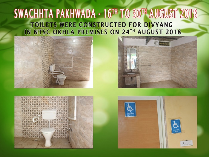 Toilet were constructed for Divyang in NTSC Okhla premises on 24.08.2018
