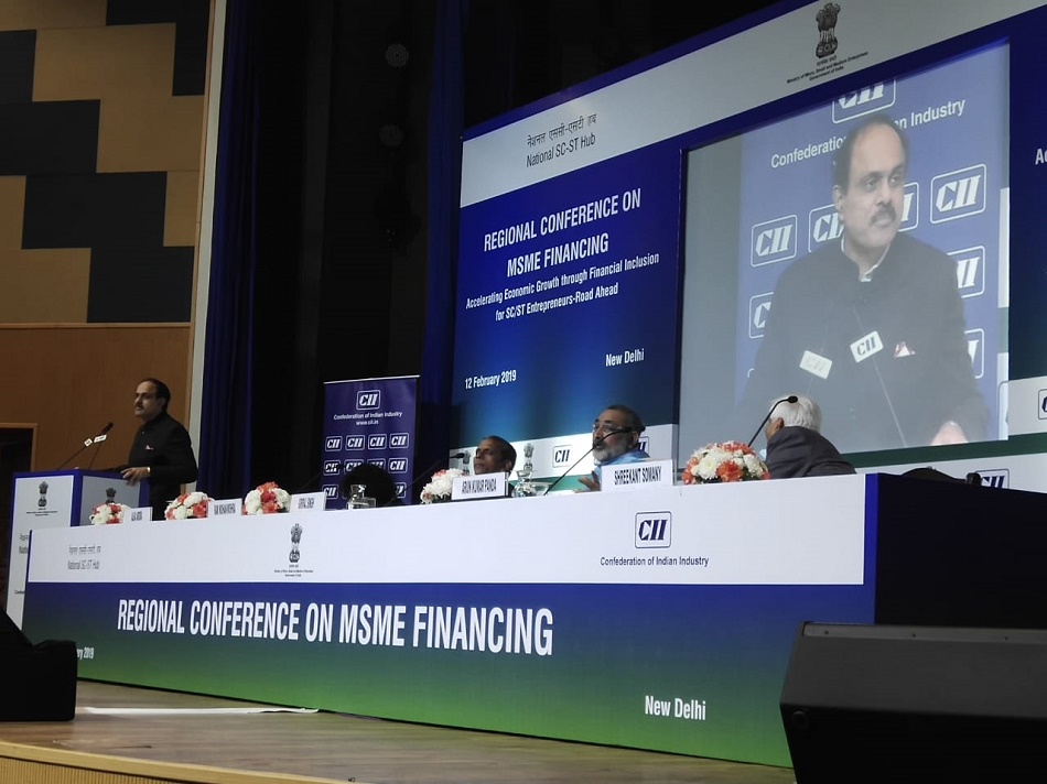Dr. A. K. Panda, Secretary, MSME while addressing the "Regional  Conference on MSME financing "at Ambedkar Centre, New Delhi urged the MSMEs and SC ST entrepreneurs urged them to avail the benefits of various schemes of GOI such as GeM, GST and Ministry of MSME initiatives like Udyog Aadhaar ,PMEGP, CLSS,  National SC ST Hub and become competitive.