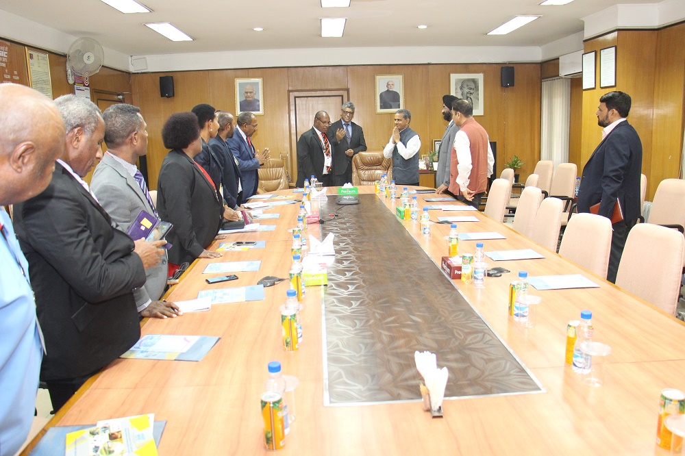 
Sh. R.M. Mishra, CMD, NSIC and AS&DC, Ministry of MSME welcomed the high level delegation led by Hon’ble Richard Maru, Minister of National Planning, Government of Independent State of Papua New Guinea (PNG) at NSIC. CMD, NSIC apprised the delegation of various activities of NSIC for promotion of MSMEs in the country and abroad. He also discussed the opportunities of cooperation between the two countries in MSME sector.

Delegation from PNG also visited NSIC’s Technical Incubation Centre for creating self employment opportunities and Advanced Training Centre for upgrading the skills of Youth. Hon'ble R. Maru, expressed that NSIC’s model is the apt model for engaging youth in productive activities in Papua New Guinea.
