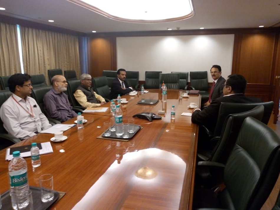 Shri. P. Udayakumar, Director (Planning & Marketing) had a meeting with State Bank of India officals Sh. Haridas K.V., Deputy Managing Director (Retail Business) and Sh. Narayanan Sadanandan, Chief General Manager (SME & Supply Chain Finance). Director (P&M) presented the existing NSIC schemes available for MSMEs with main focus on Financing to MSMEs, RMA against BG, and Bank Tie up. Director (P&M) mainly discussed on the point that how SBI bank would like to have more tie up with NSIC for circular finance / inventory finance for MSMEs. Scope for New Vertical for Machine Selling was discussed with SBI officials. Discussion was also held for Micro Finance, as SBI is having the chain of agencies at district level.  SBI officers pleased to inform that the same chain can be utilized by NSIC for reaching to MSMEs under to provide assistance under our various schemes. SBI officers found very positive and hopeful to join to work together for MSMEs and assured full fledge cooperation to work together for the mutual benefits of organization. Shri. P. Udayakumar, Director (Planning & Marketing) also had a meeting with Shri Pankaj Gadgil, Head (Self Employed Segment), ICICI Bank and  Shri Jatin Govil, Product Head (Business & Loans), ICICI Bank. Main thrust during the discussion was on the subject that how ICICI bank would like to have more tie up with NSIC for circular finance / inventory finance for MSMEs. Mr. Gadgil explained about the bill discounting where NSIC can also extend the same facility for MSME.  Mr. Gadgil explained about their facilities available for MSMEs and also informed that Plat-form of ICICI is available even for export oriented unit where NSIC can join with ICICI. Mr. Gadgil expressed that More MSMEs can be introduced to ICICI bank from the registered units available under Data Bank and ICICI bank can extend the loan facility by confirming the credit worthiness based on their transactions carried out by MSME units with NSIC. Meeting was ended on a positive note with assurance of full fledge cooperation to work together for the mutual benefits of MSMEs.