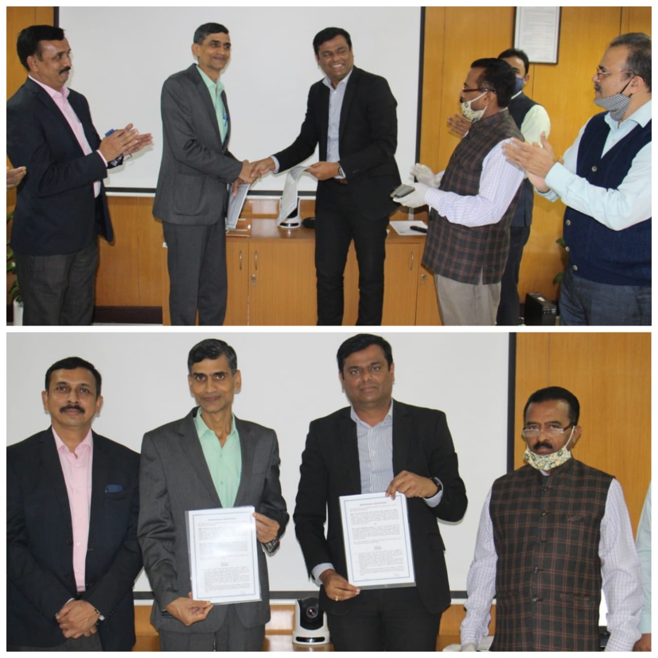 NSIC has signed MoU with Appolo Medskills on 07th December, 2020 to start training in field of Healthcare Sector. The MoU expands the range of training programmes offered by NSIC Technical Service Centre in the country.   The MoU was signed in the presence of Shri P. Udayakumar, Director (P&M), NSIC, Shri O. P. Singh, Centre Head, NTSC(Okhla), Dr. Srinivas Rao Pulijala, CEO of Apollo Medskills, Shri Navin Chopra, CGM-SG (Technology), NSIC, Shri Rajesh Kumar, DGM (Tech.), NSIC and other NTSC (Okhla) officials. 