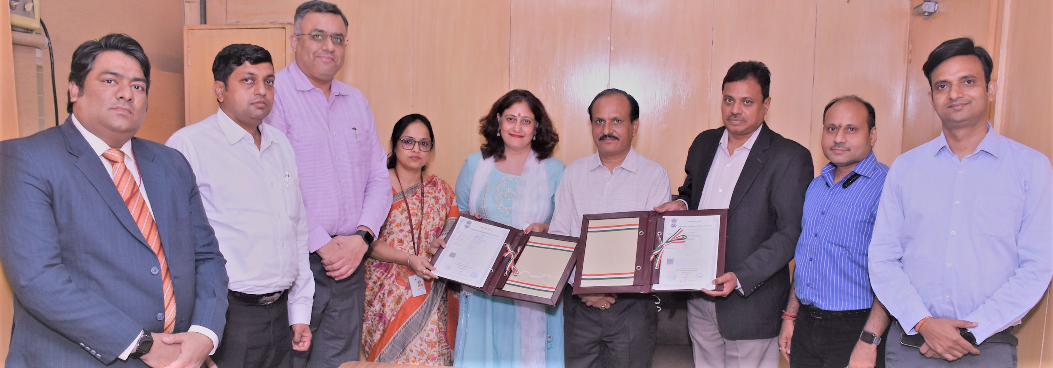 NSIC has renewed MOU agreement with Axis Bank under Bank Tie up Scheme to help MSMEs with credit facility  on 16/06/2022. The MOU envisages growth and promotion of MSME Sector in the country empowering them by meeting their credit needs thereby helping  them to  withstand global competition. The agreement was signed by Sh. P .R.Kumar, Chief General Manager ,NSIC and Ms. A. Dubey, VP , Axis Bank in the presence of Sh. G.Dixit,  Director (Finance) NSIC, Ms Himani Shali, Chief Manager  and Sh.Ragunath  Chief Manager.
