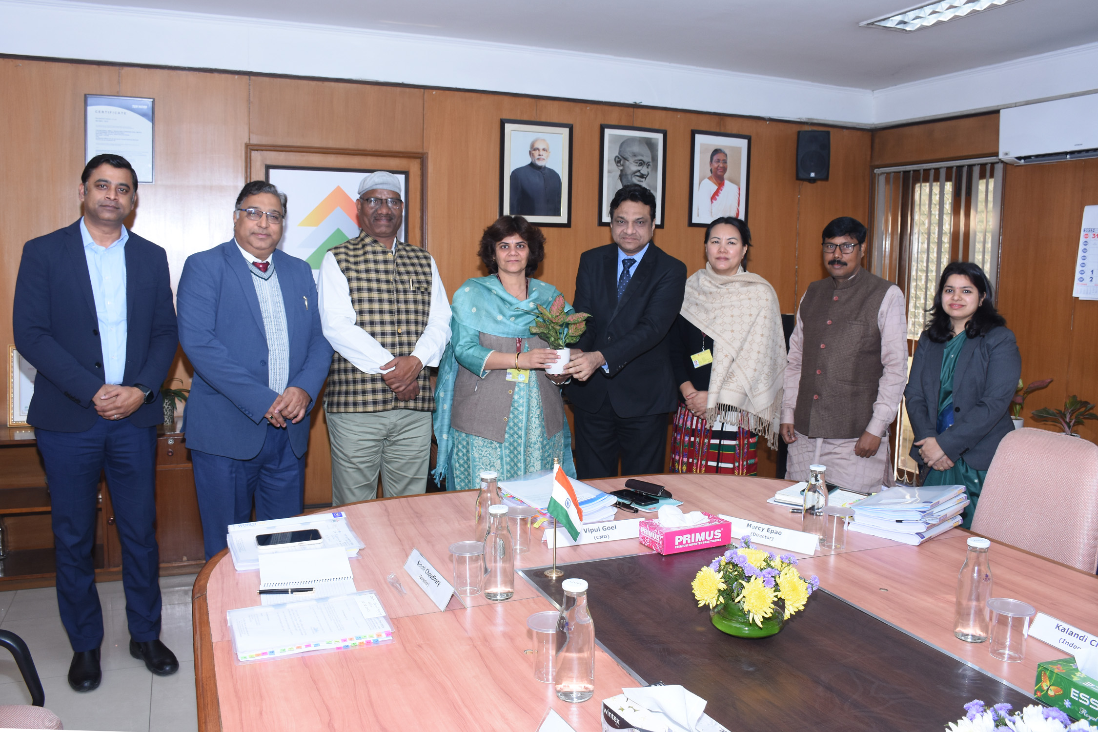 Shri Vipul Goel, CMD, NSIC and other Directors on the Board of NSIC welcoming Ms. Simmi Chaudhary, Economic Advisor during the 68th Annual General Meeting of NSIC held on 12th December, 2023 at New Delhi