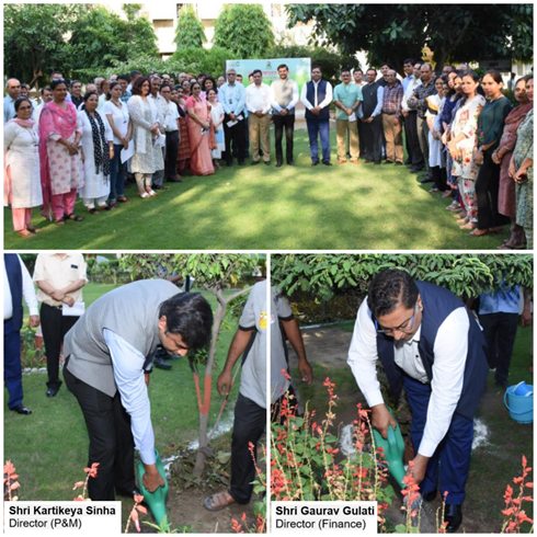 On the occasion of World Environment Day Shri Kartikeya Sinha, Director (P&M), NSIC along with Shri Gaurav Gulati, Director (Finance), NSIC administered pledge on "Mission Lifestyle for Awareness " (LIFE) with NSIC employees. On this occasion to encourage healthy planet, they also planted saplings in the NSIC campus. The theme for World Environment Day 2023 is "Solutions to Plastic Pollution".