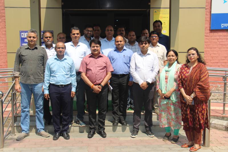 Dr. Subhransu Sekhar Acharya, Chairman- cum- Managing Director (CMD), NSIC visited NSIC - Advance Training Centre at NTSC (Okhla), New Delhi on 10th May, 2024. Shri Subodh Jaiswal, Centre Head, NTSC (Okhla) welcomed the CMD and apprised him about various activities of NTSC as well as discussed the future activities to be taken up in Technical Areas. During the visit, CMD appreciated the efforts of NSIC in creating opportunities of self-employment and skill development. Further, Shri Sanjay Yadav, Sr. Branch Manager, Branch Office (Delhi) has also apprised CMD about the commercial activities being conducted at Branch Office (Delhi). Shri Rajiv Nath, DGM (Tech), Shri Vimalesh Bhatia CM (Tech), Ms. Madhu Malti, CM(A/cs), Shri Pankaj Rawval, Dy. Manager (Electronics), Ms. Vijayta Gautam, Deputy Manager, Shri Raghunath, EA to CMD were also present during the visit.