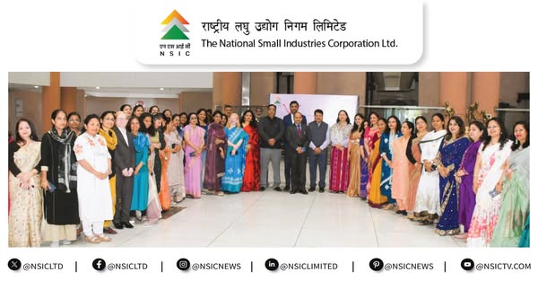 Resonating with the theme Accelerate Action for observing International Womens Day 2025, NSIC observed the day by organising a capacity building program for Women employees to commemorate the day. Ms. Mercy Epao, Joint Secretary, Ministry of MSME was the Chief Guest in the inaugural session which witnessed presence of Ms. Aiswarya Jain from DIPAM, Dr. Subhransu Acharya, CMD, Shri Kartikeya Sinha, Director (P&M) and Shri Gaurav Gulati, Director (Finance) besides lady employees of the Corporation. The day witnessed enlightening sessions on Leadership & excellence  by Brahmakumaris, on Women centric health issues by a renowned gynaecologist and Cybersecurity issues concerning cybercrimes targeting women.