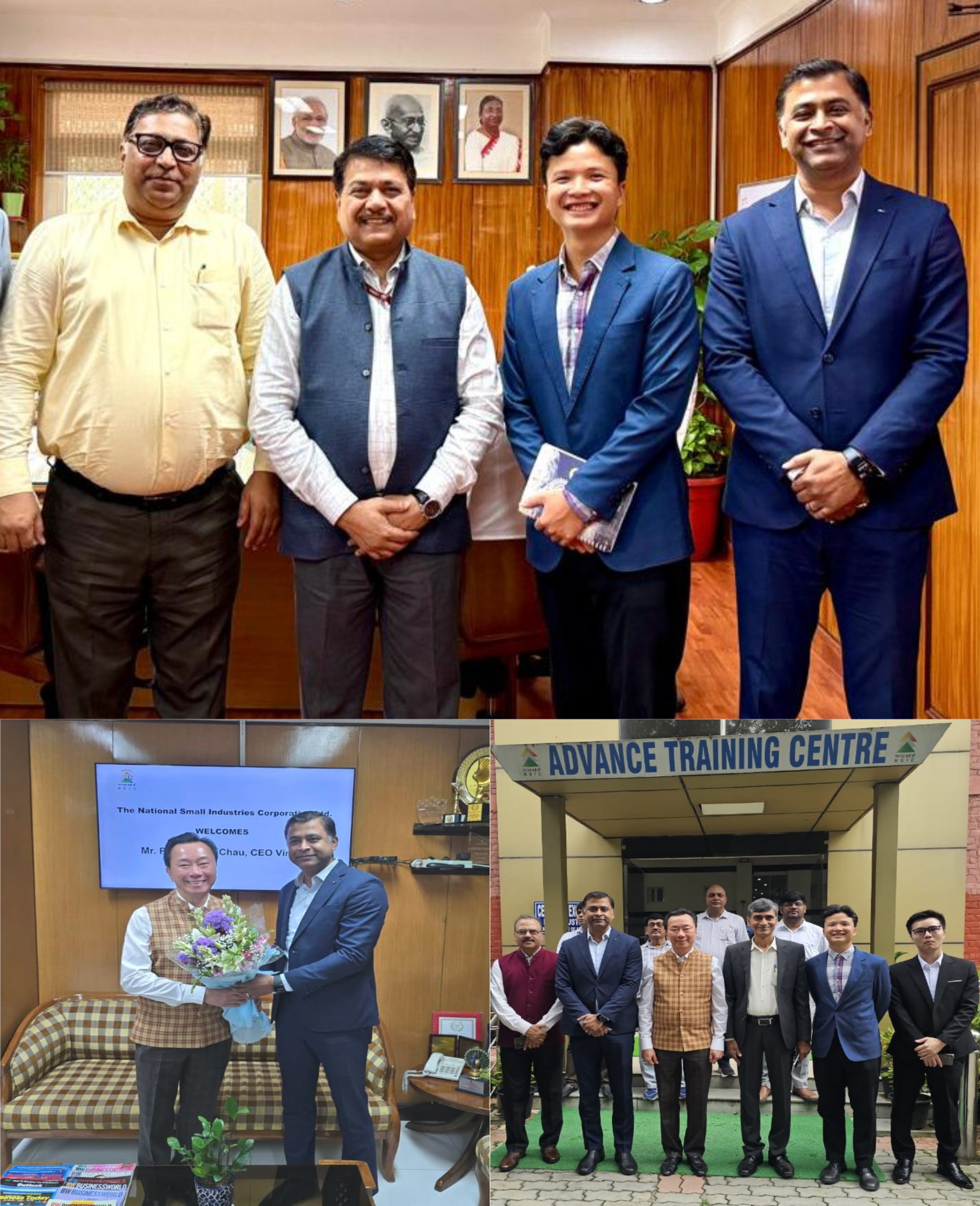 A high-level delegation led by Mr. Pham Sanh Chau, CEO of Vin Fast – a leading electric vehicle manufacturer from Vietnam visited NSIC on 28th August 2025 to explore scope for collaboration in electric vehicle sector. During the visit Sh. Kartikeya Sinha DPM, NSIC shared insights on NSIC’s various schemes and programs designed to support the MSME sector with respect to skill development and entrepreneurship creation. The delegation visited the NSIC Technical Services Centre, Okhla, where Mr. Chau witnessed the training modules and appreciated the technical services being provided to empower youth with industry-relevant skills. Mr. Chau further apprised the CMD, NSIC about VinFast’s company profile, its future roadmap and expressed keen interest in building a partnership with NSIC to strengthen cooperation in the EV sector. 