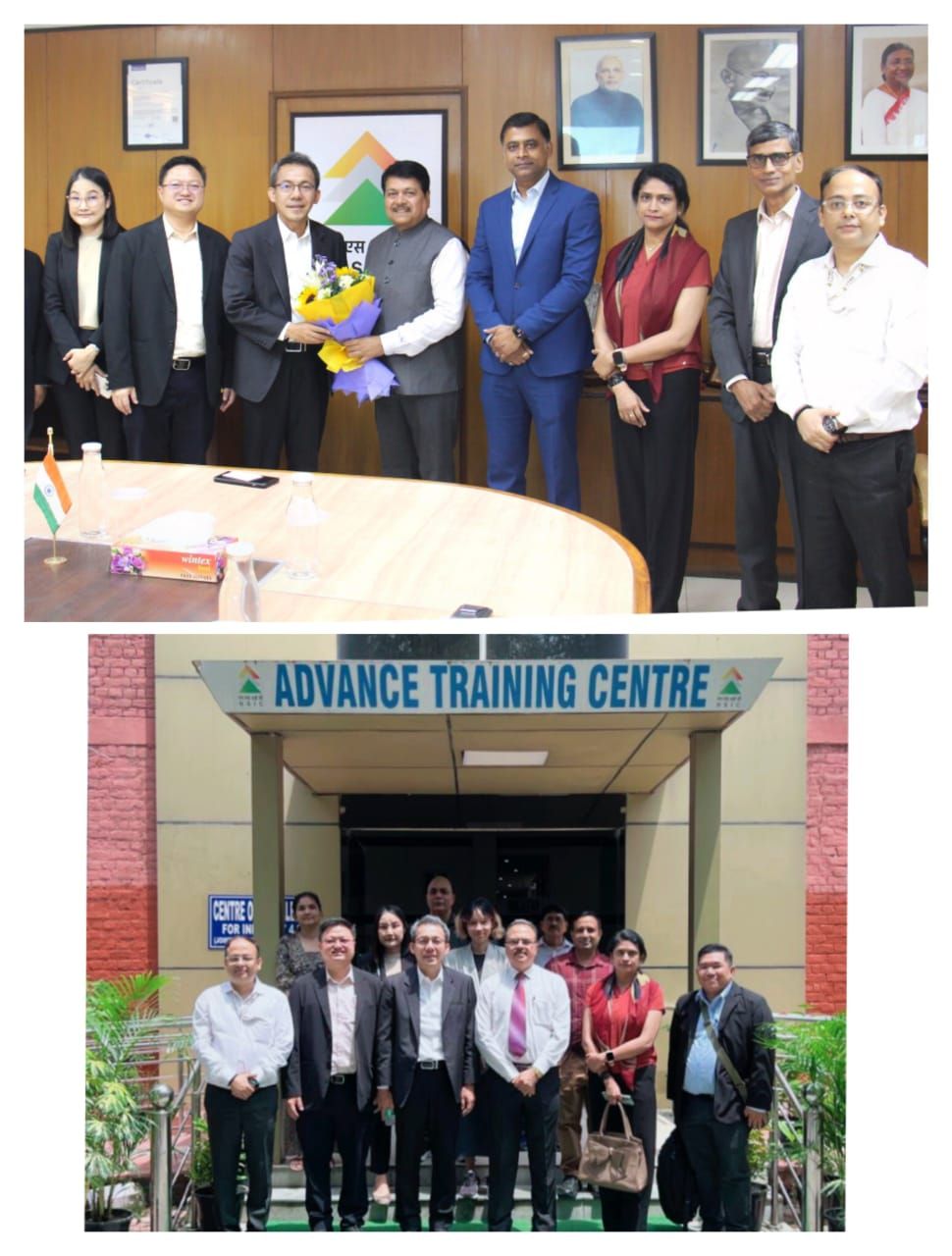 A four-member delegation led by Mr. Supakit Boonsiri, Deputy Permanent Secretary, Ministry of Industry, Government of Thailand visited NSIC on August 6, 2025.
The delegation held detailed discussions with leadership of NSIC, focusing on avenues for enhancing bilateral cooperation in the MSME sector. The NSIC team was led by Dr. Subhransu Sekhar Acharya, Chairman and Managing Director, along with Mr. Kartikeya Sinha, Director (P&M).
As part of the visit, the delegation was given a guided tour of NSIC’s Advanced Training Centre at Okhla. The tour was facilitated by Mr. O.P. Singh, Senior General Manager (Technology), Mr. Rajesh Kumar, Senior General Manager & Centre Head- NTSC Okhla and officials from the International Cooperation Division. The visiting team was briefed about NSIC’s advanced training modules and initiatives aimed at promoting Industry 4.0 adoption among Indian MSMEs.
