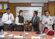 NSIC signed an MOU with M/s.Power2SME on 29th August 2017 to further facilitate MSMEs in sourcing variety of raw materials like Chemicals, inks, Paints, Metals, Polymers. This MOU would facilitate the two companies in reaching out to the doorsteps of MSMEs pan India with an enriched bouquet of Raw Materials, enabling MSMEs  to focus on their core business. The MOU was signed by Shri Ravindra Nath, CMD,NSIC & with Shri. R Narayan, Founder and CEO, Power2SME & Vice President, FICCI (CMSME) in the presence of senior officials of NSIC. 
<BR>
Speaking on this occasion, Shri Ravindra Nath, CMD, NSIC stated that NSIC and M/s.Power2SME (P) Ltd will further empower and propel Indian MSMEs on the fast lane of growth by making them cost competitive. He added that NSIC is in the forefront of facilitating Micro, Small and Medium Enterprises through package of Services .NSIC facilitates MSMEs with a set of specially tailored schemes to enhance their competitiveness. NSIC provides integrated support services under Marketing, Technology, Finance and other Support services.
<br/>
<a target="_blank"  href="https://www.facebook.com/NSICLTD/photos/pcb.1536551313049543/1536547206383287/?type=3&theater"><font color="#FF6600"><p align="right">Click here to view  more images.</p></font></a> 
<p align="right">
<font color="#A9A9A9" align="right">August 29, 2017 </font></p>