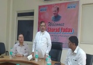 Sh. Sharad Yadav, Hon’ble Member of Parliament and the Chairman, Parliament Standing Committee on Industry was welcomed by Sh. Ravindra Nath, CMD, NSIC during his visit to NSIC’s Technical Service Centre and its Technology Incubation Centre on 31/5/2017. Sh. Yadav was briefed by CMD, NSIC about various activities of NSIC for the promotion and development of MSMEs in India and abroad. He was also taken around NSIC’s facilities. He was quite impressed with NSIC’s Rapid Incubation Centre where he could see appropriate technologies for creating entrepreneurs. He also appreciated the kind of training being provided to youth which included from basic skills to advanced skill sets. A demonstration of Robotics and 3D modeling was also given to him.
<br/>
Later Sh. Sharad Yadav, distributed certificates to the trainees who completed their training in NSIC’s Technical Service Centre at Okhla. He also interacted with NSIC’s senior officials and applauded NSIC’s services which, he said, are the need of the hour.
<br/>
<a target="_blank"  href="https://www.facebook.com/NSICLTD/photos/pcb.1444891942215481/1444890725548936/?type=3&theater"><font color="#FF6600"><p align="right">Click here to view  more images.</p></font></a> 
<p align="right">
<font color="#A9A9A9" align="right">May 31, 2017 </font></p>
